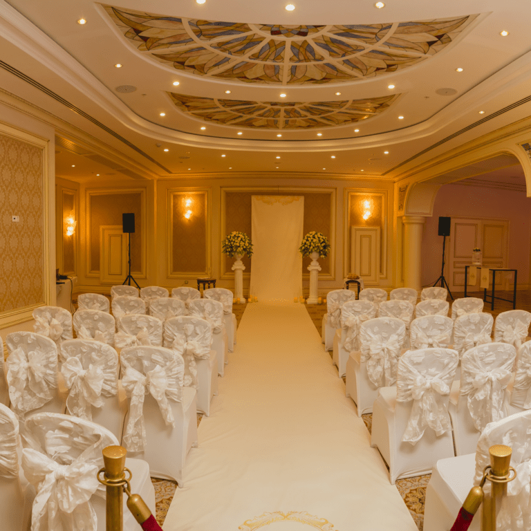 VNV Events-Aerial view of a Miami wedding venue with a pool and tropical gardens