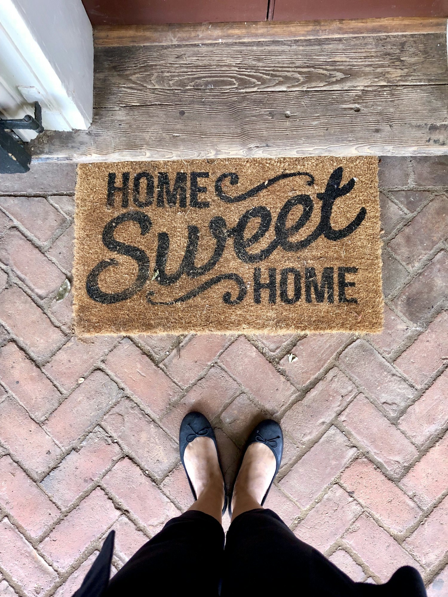 Entrance “Home Sweet Home” doormat. At hone. Real state. Homes & neighborhoods