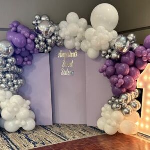 vnvevents: Balloon Decor #5 (3pc Wall + Balloons + Throne Chair + Marquee + Sign)