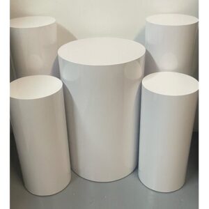 vnvevents: Round Cake & Dessert Tables- White (Set of 5)