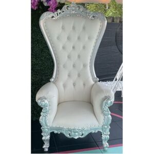 Single Seater Throne – Gold & White 👑